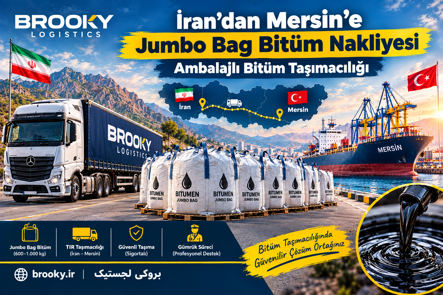 İran’dan Mersin’e Jumbo Bag Bitüm Nakliyesi | Ambalajlı Bitüm Taşımacılığı