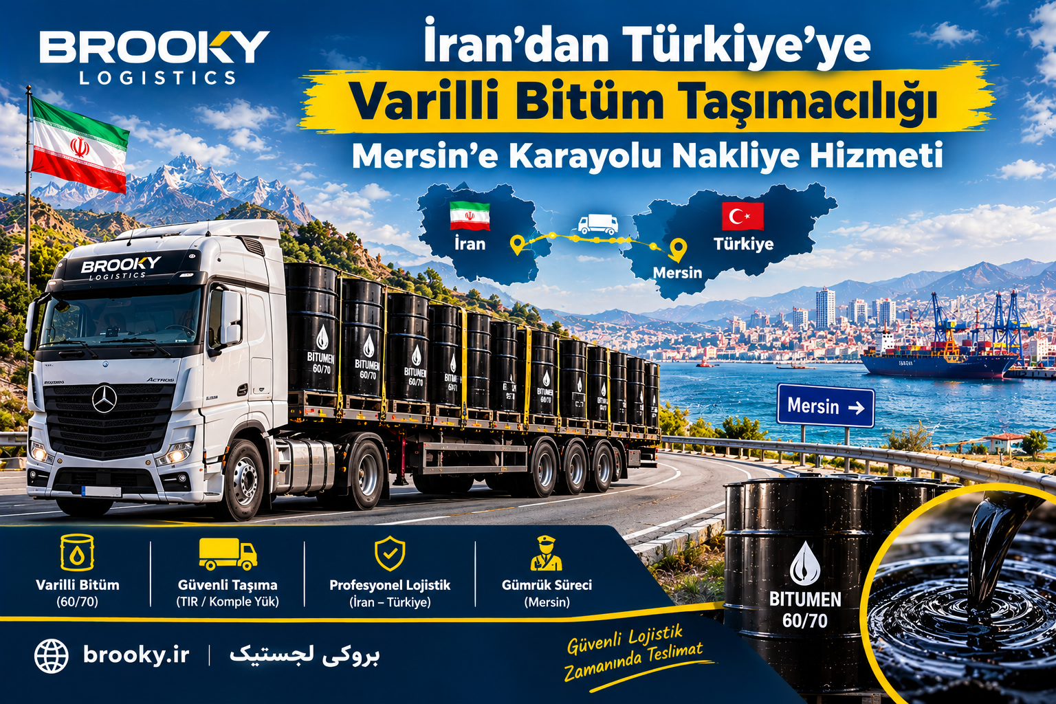 İran’dan Türkiye’ye Varilli Bitüm Taşımacılığı | Mersin’e Karayolu Nakliye Hizmeti